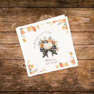 Blommigt för liten Pumpkin Fall Baby Shower och Pl Pappersservett