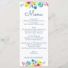 Blommigt för ljusfärgad vattenfärg meny