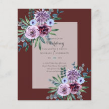 BLOMMIGT för LOGEST BUDGETbröllop - inbjudningar