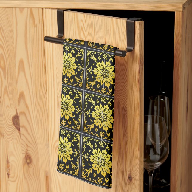 Blommigt för lyxdagens moderna Elegant Kökshandduk (Thirds Fold)