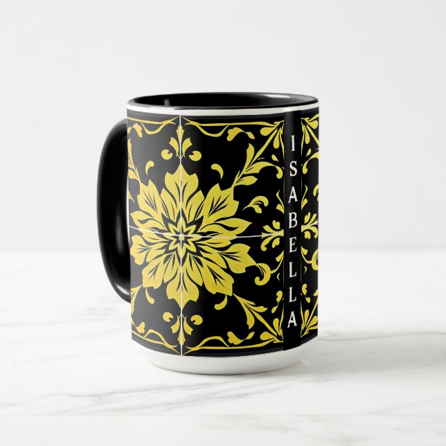 Blommigt för lyxdagens moderna Elegant Mugg (Framsida vänster)