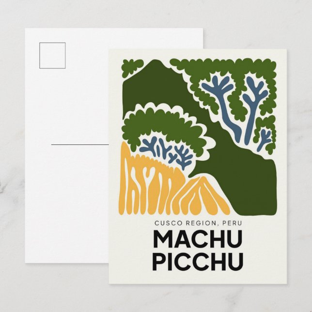 Blommigt för Machu Picchu Cusco Peru-abstrakt Vykort (Fram/baksida)