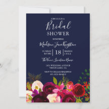 Blommigt för marin blå burgundisk Möhippa