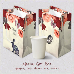 Blommigt för "MEdium Gift Bag" för folkart Rabbit 