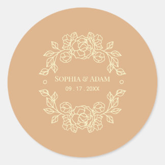 Blommigt för minimal Elegant Runt Klistermärke