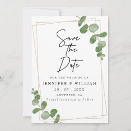 Blommigt för minimal Grönt Spara datum Inbjudningar