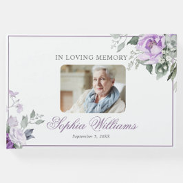 Blommigt för minneslavender gästböcker