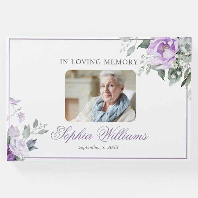 Blommigt för minneslavender gästböcker (Framsida)