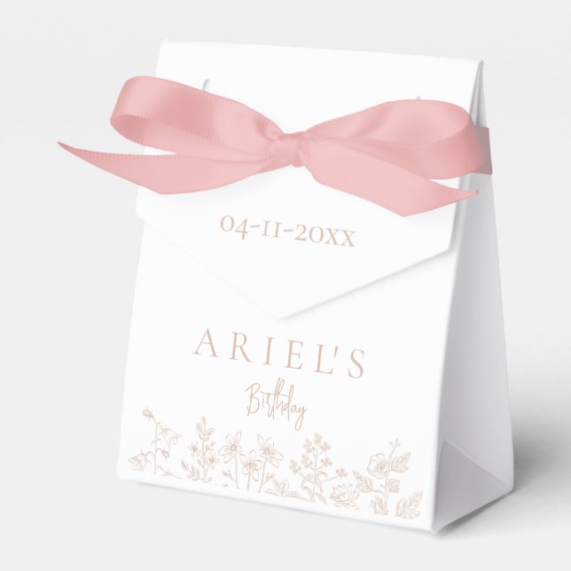 Blommigt för modern elegant-flickors födelsedag presentaskar (Framsidan Sidan)
