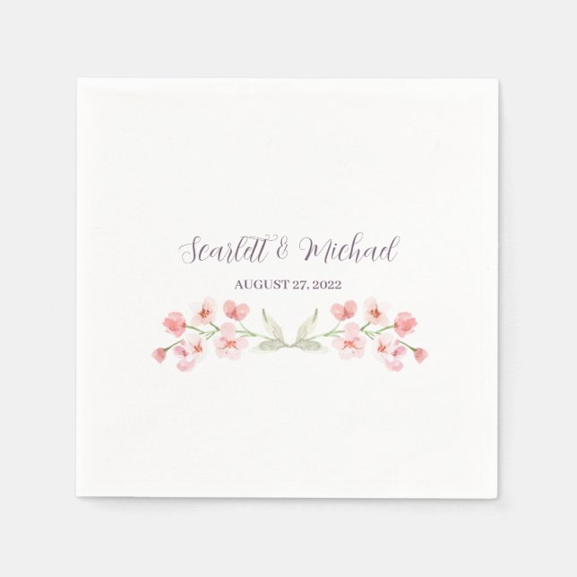 Blommigt för modern Elegant Jordens vattenfärg Pappersservett (Framsidan)