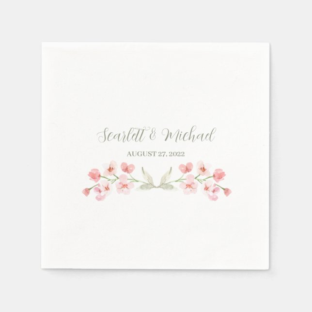 Blommigt för modern Elegant Jordens vattenfärg Pappersservett (Framsidan)