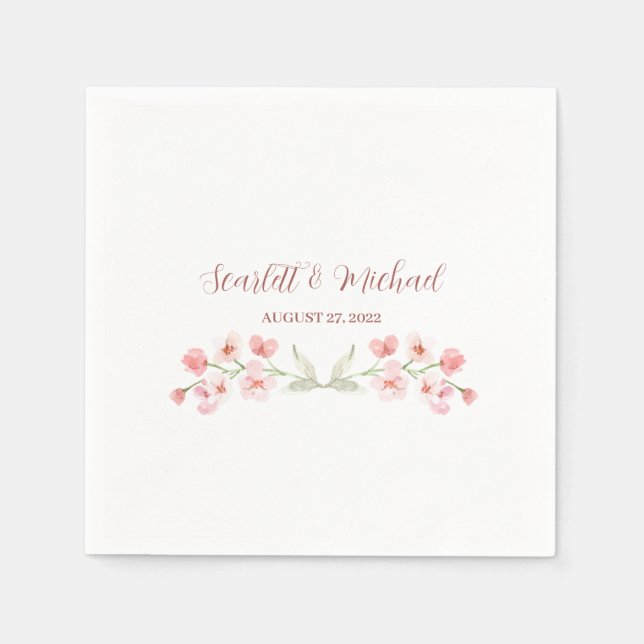 Blommigt för modern Elegant Jordens vattenfärg Pappersservett (Framsidan)