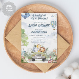 Blommigt för modern Himmel Blue White Nalle Inbjudningar