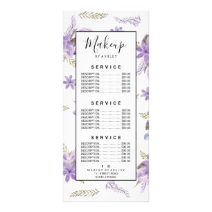 Blommigt för modern lila lavender-grönt reklamkort