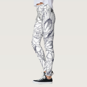 Blommigt för modern linjekonst Hand plockade - gi Leggings