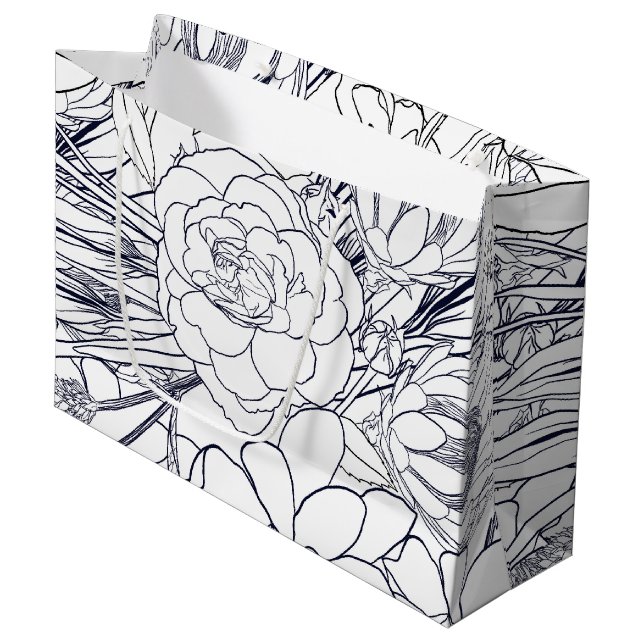 Blommigt för modern linjekonst Hand plockade - gig (Framsidan Vinklad)