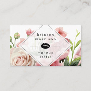 Blommigt för modern minimal Elegant för Makeup Art Visitkort