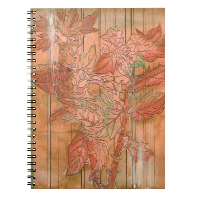 Blommigt för modern Orange Skriv ut på strippad ba Anteckningsbok Med Spiral (Framsidan)