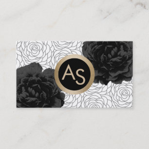 Blommigt för Monogram för stylist för hår för Visitkort