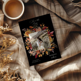 Blommigt för moody höstElegant Spara datum Inbjudningar