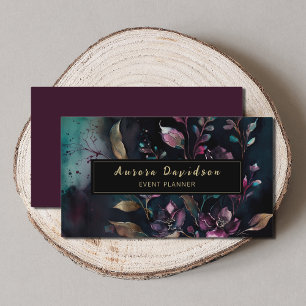 Blommigt för Mörk av elegant på svart Visitkort