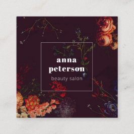 Blommigt för Mörk av elegant Snyggt Fyrkantigt Visitkort