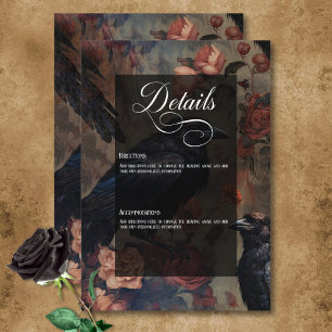  Blommigt för mörk av gotisk Vintage och svartvitt Tilläggskort