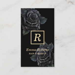 Blommigt för Mörk av Monogram-Elegant i Makeup & H Visitkort