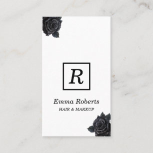 Blommigt för Mörk av Monogram-Elegant i Makeup & H Visitkort
