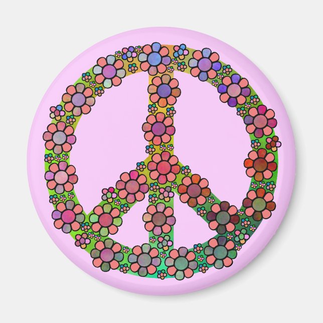 Blommigt för nedre Fredstecken Symbol för Söt Magnet (Framsidan)