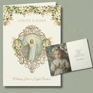 Blommigt för omurtering av påsk-Religiösa Helgkort