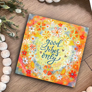 Blommigt för Orange av god vibes endast positiv Sö