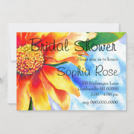 Blommigt för orange av solrosmålning gult inbjudningar