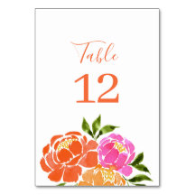 Blommigt för Orange av vattenfärgen Shock rosa