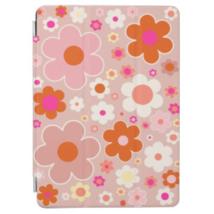 Blommigt för Orange för  Rosa i Retro Flowers Peac iPad Air Skydd