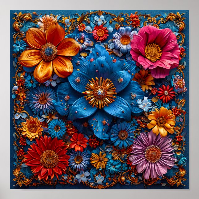 Blommigt för ornament poster (Framsidan)