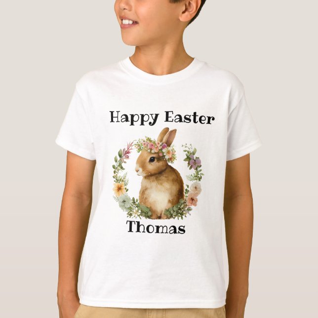 Blommigt för Påskhare av återföringsfärg för perso T Shirt (Framsida)