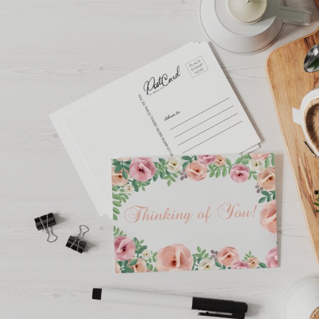 Blommigt för Pastels Söt Rosa Vykort (Skapare uppladdad)