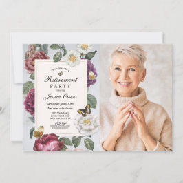 Blommigt för Pension Womens Bloom Butterfly-foto Inbjudningar
