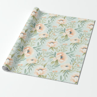 Blommigt för persikoblooming Papper radbrytning Presentpapper