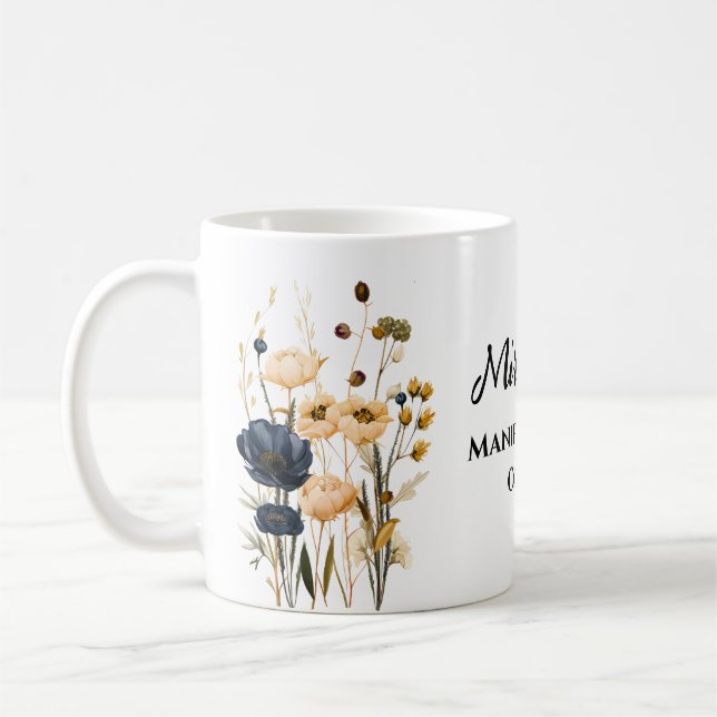 Blommigt för personligens manifestation kaffemugg (Vänster)