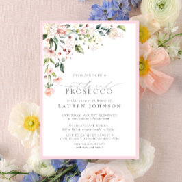 Blommigt för Petals & Prosecco Elegant Rosa Shower Inbjudningar