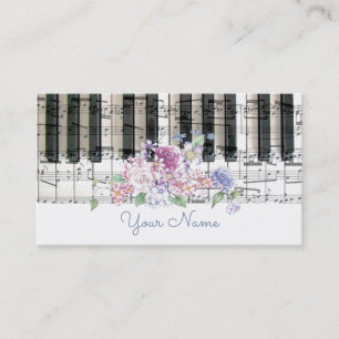 blommigt för piano-musik visitkort
