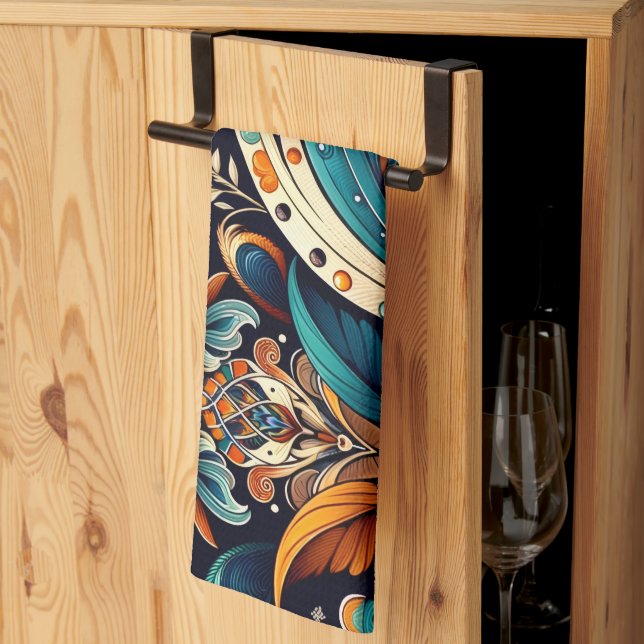 Blommigt för portugisiska kökshanddukar (Thirds Fold)