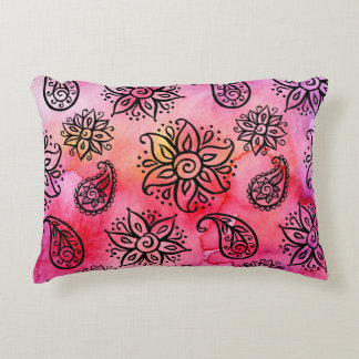 Blommigt för prydnadsföremål: Etniskt, sömlöst Prydnadskudde
