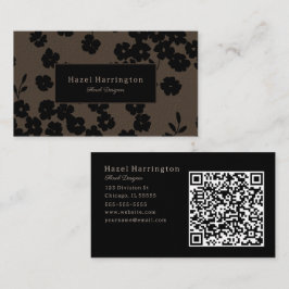 Blommigt för QR-Affärskort för moody Blommigt Visitkort
