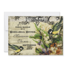 Blommigt för rehearsal Middag - Gult Sång fågelbur