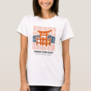 Blommigt för resa mellan Grand Torii Grind Itsukus T Shirt