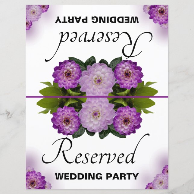 Blommigt för reserverad Lila av Bröllopsfest (Framsida)