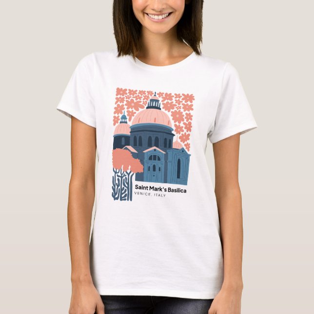 Blommigt för resor till Saint Marks Basilica Venic T Shirt (Framsida)